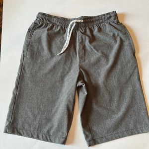 Boys gray drawstring shorts w/3 pockets. Lightweight size 10/12. Like new